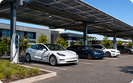 Système de montage pour abri de voiture solaire