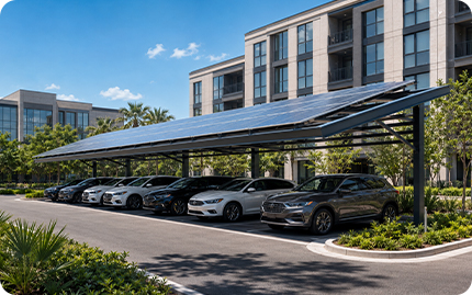 Système de montage pour abri de voiture solaire